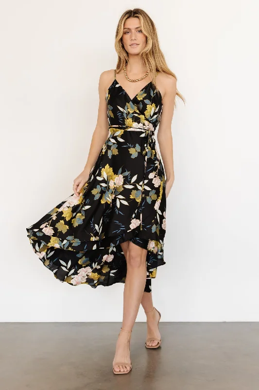 Steffi Tulip Wrap Dress | Midnight Floral