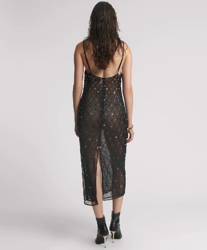 STELLAR JEWEL HAND BEADED SLIP DRESS