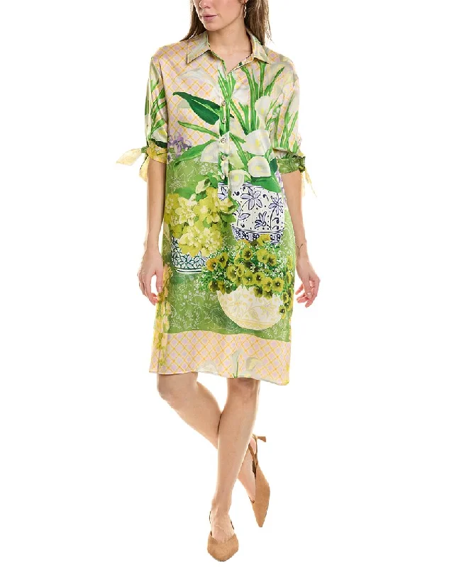 Teri Jon by Rickie Freeman Tie Sleeve Shift Dress