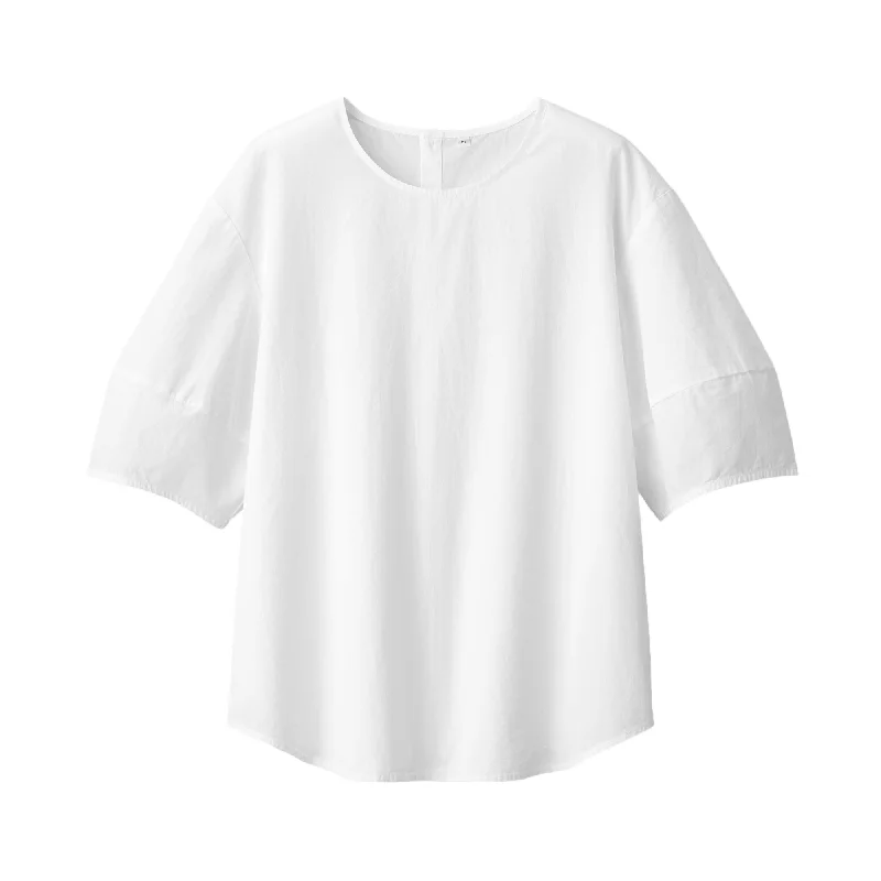 Women's Cool Touch Broadcloth Short Sleeve Blouse