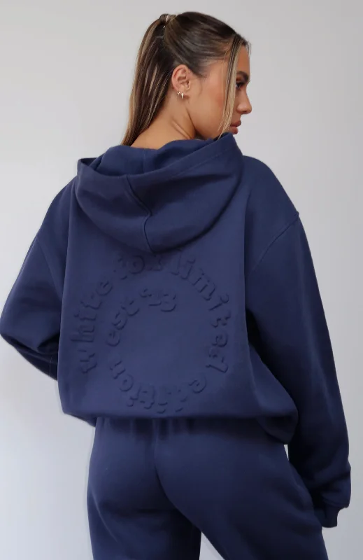 Work Through It Oversized Hoodie Navy