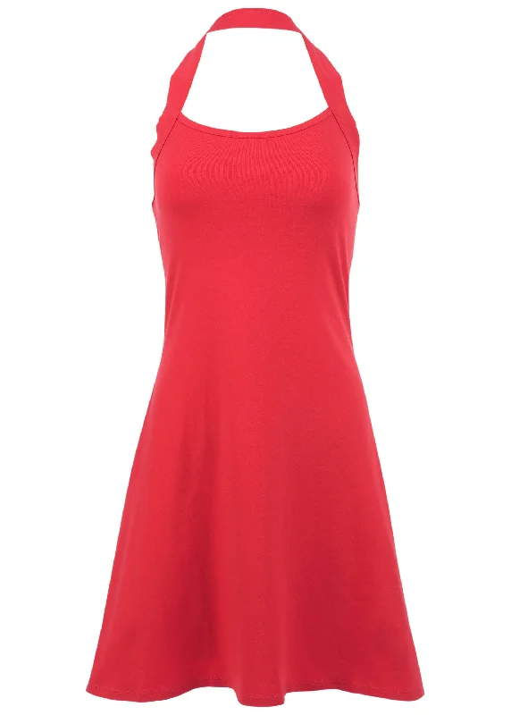 Halter neck dress - Red