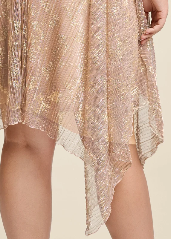 Hanky hem shimmer dress - Rose Gold