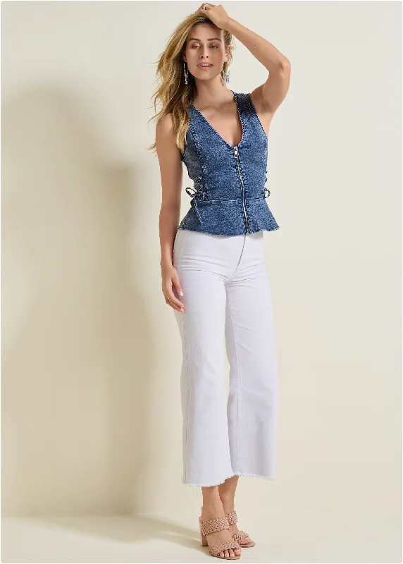 Corset denim top - Acid Wash