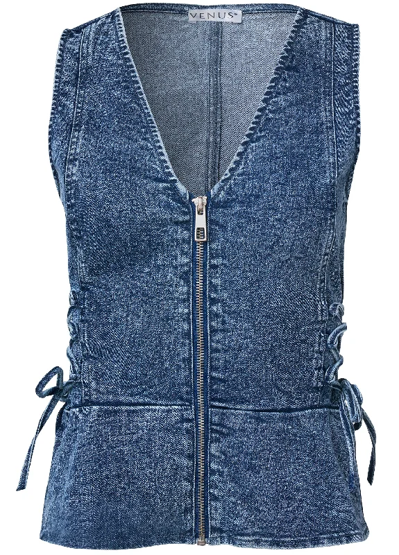 Corset denim top - Acid Wash