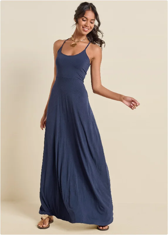 Twist back maxi dress - Navy