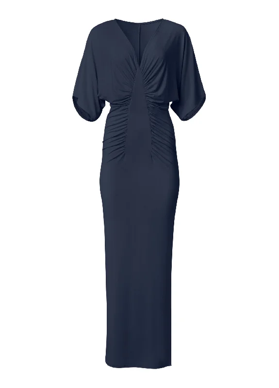 Drape sleeve maxi dress - Navy