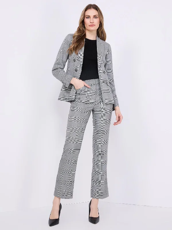 Plaid Straight-Leg Pants