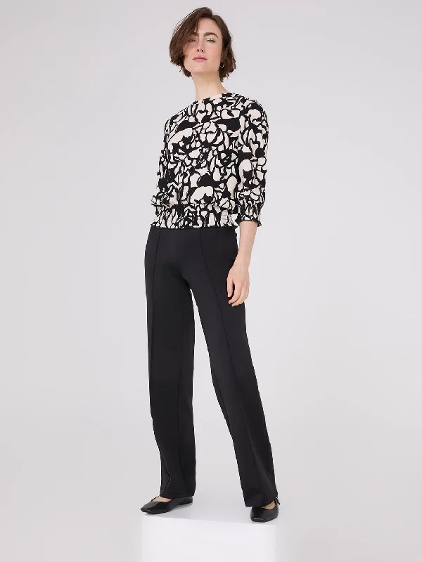 High-Waisted Front Pintuck Wide Leg Pants