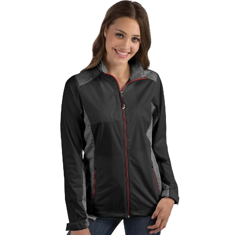 Antigua Women's Black/Dark Red Revolve Full Zip