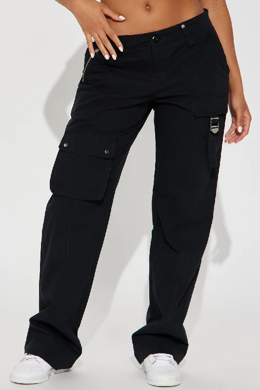 All Within Me Wide Leg Cargo Pant - Black