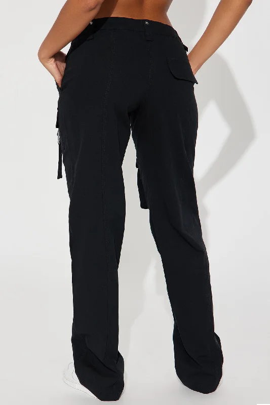 All Within Me Wide Leg Cargo Pant - Black