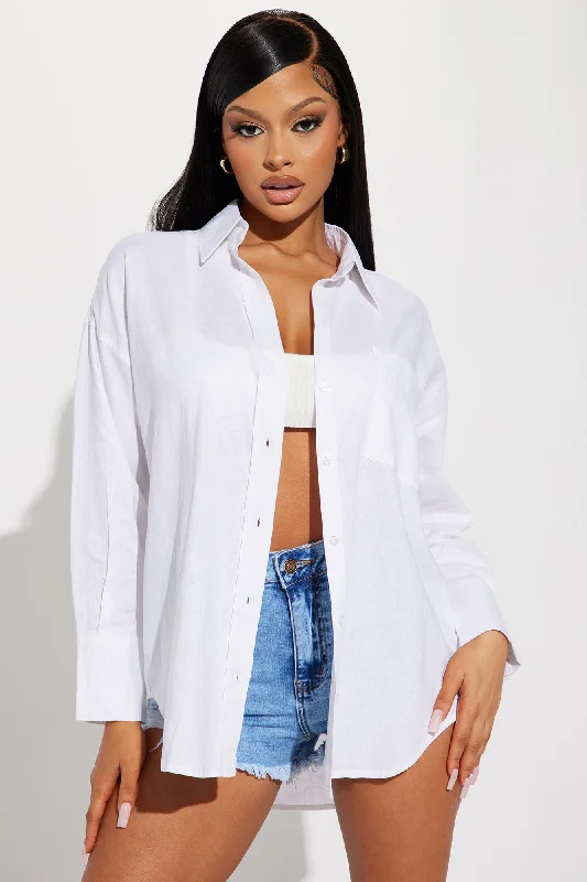 Always Simplistic Linen Shirt - White