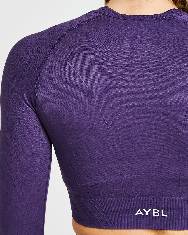 Balance V2 Seamless Long Sleeve Crop Top - Mulberry Purple