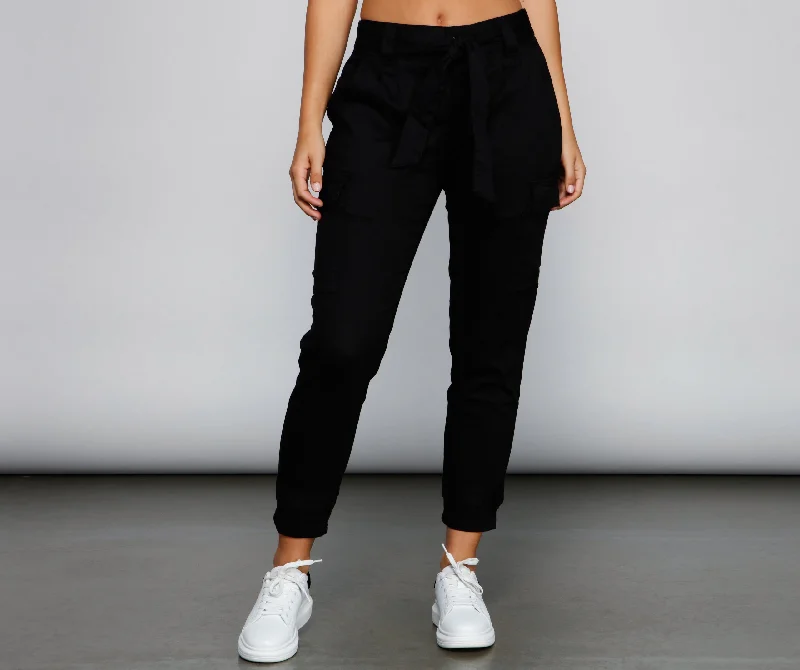 Basic And Chic High Waist Cargo Pants