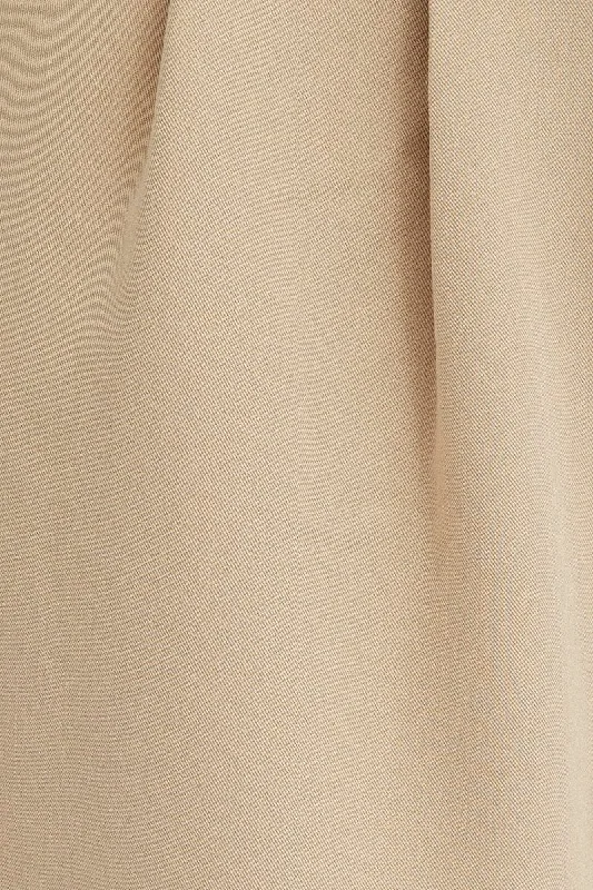 Beige Wide Leg Pants Tailored Low Rise