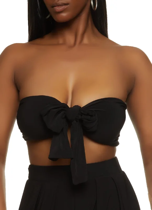 Tie Front Bandeau Top