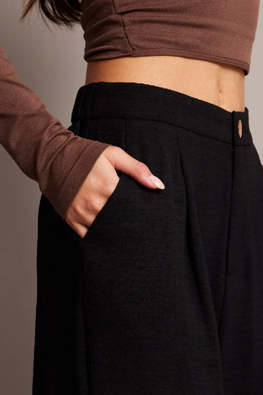 Black Wide Leg Pants Cropped