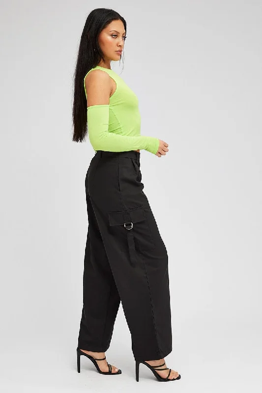 Black Wide Leg Pants Low Rise