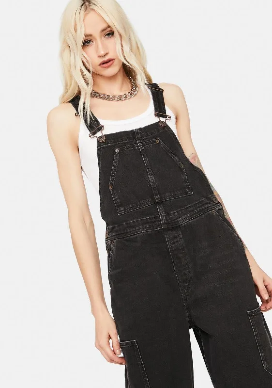 Black Workwear Dungarees