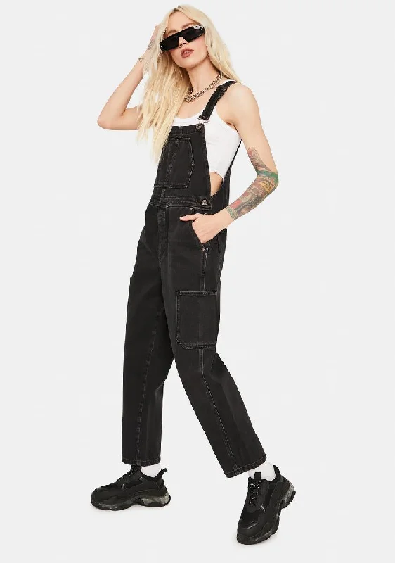 Black Workwear Dungarees