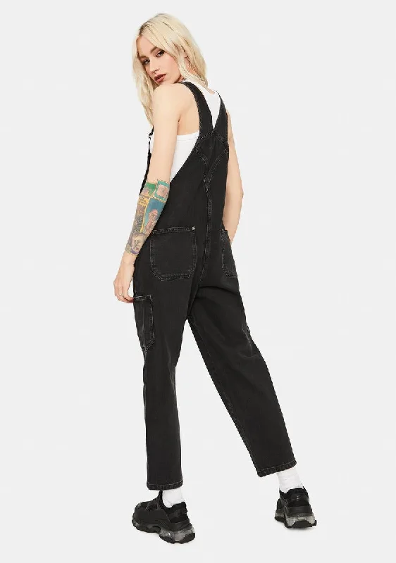 Black Workwear Dungarees