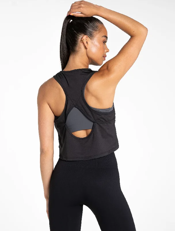 Breeze Crop Tank - Black