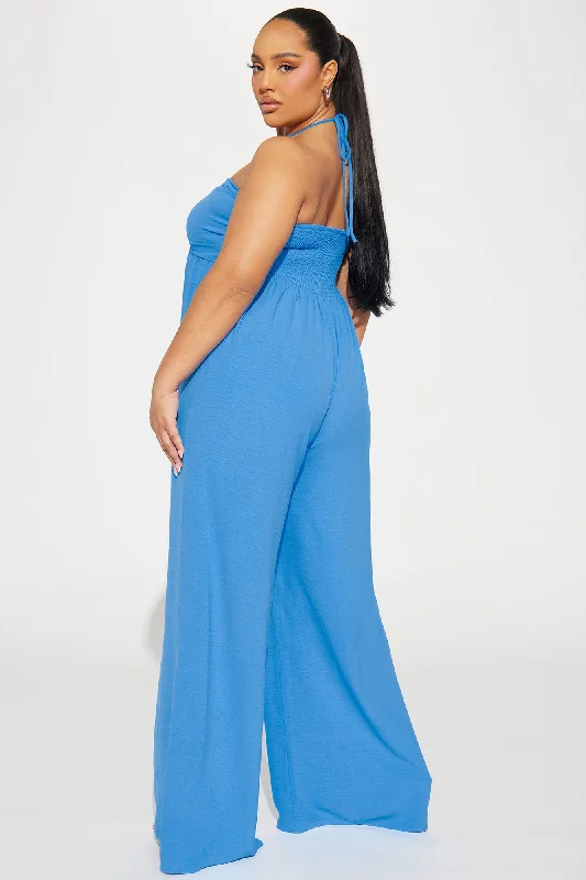 Cabana Beach Jumpsuit - Blue