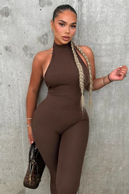 Cassandra Light Snatched Jumpsuit - Brown