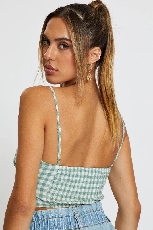 Check Crop Top Sleeveless