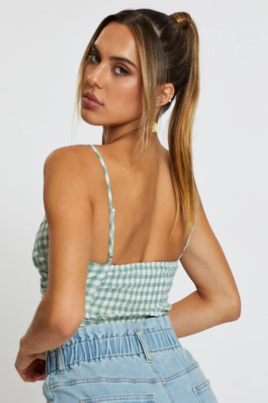 Check Crop Top Sleeveless