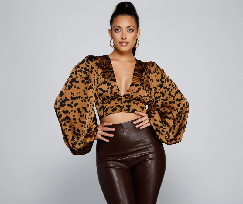 Chic Look Leopard Print Crop Top