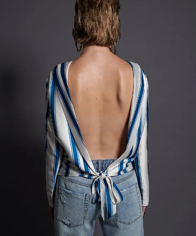 COCKTAIL STRIPE BACKLESS CHLOE TOP