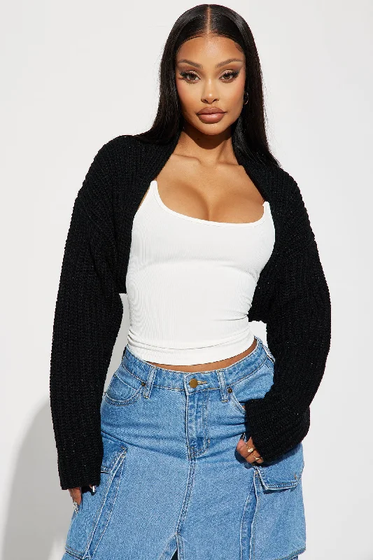 Cool Girl Mood Bolero Sweater - Black