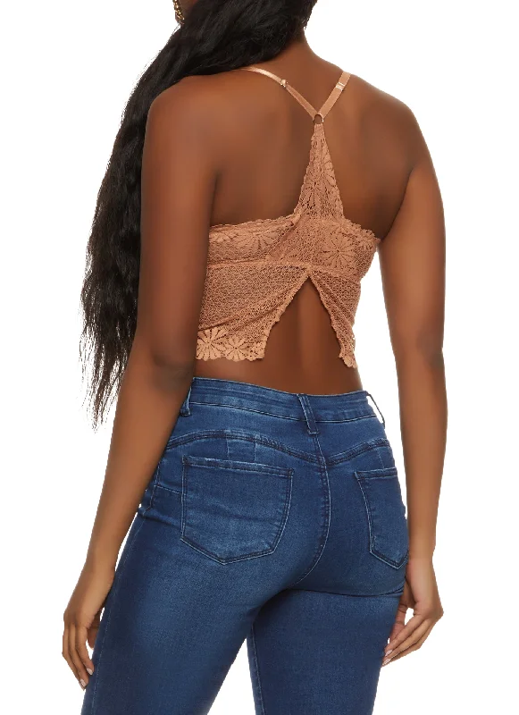 Floral Lace Trim Racerback Cami