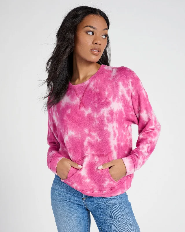 Coral Terrace Tie Dye Pocket Crew