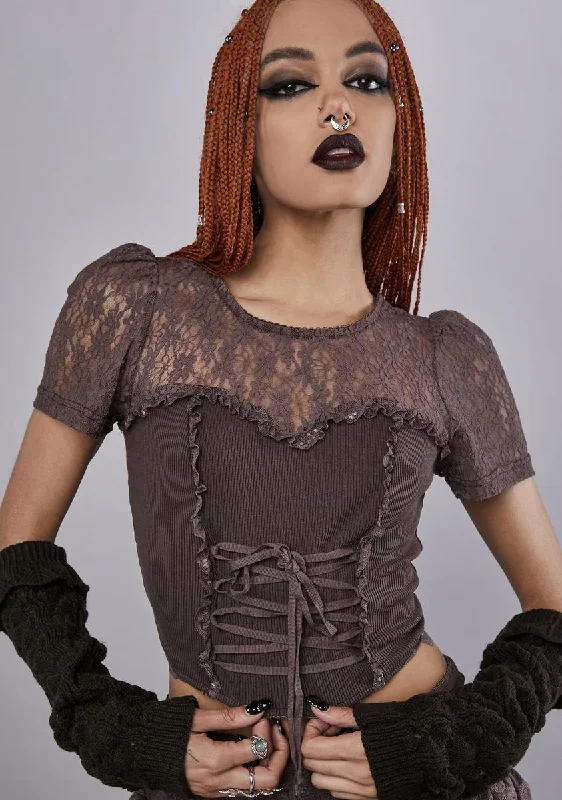 Cosmic Law Corset Top- Brown