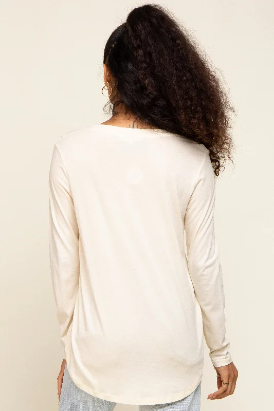 Cream Long Sleeve Top