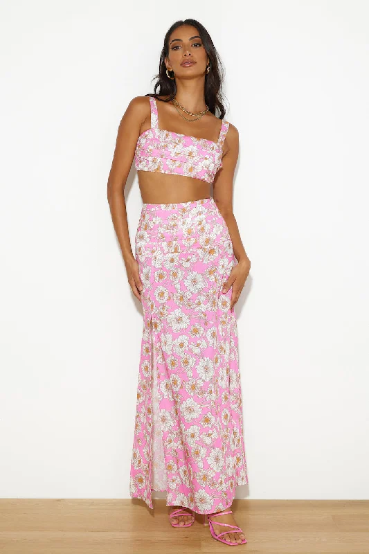 Dancing Under The Glow Crop Top Pink