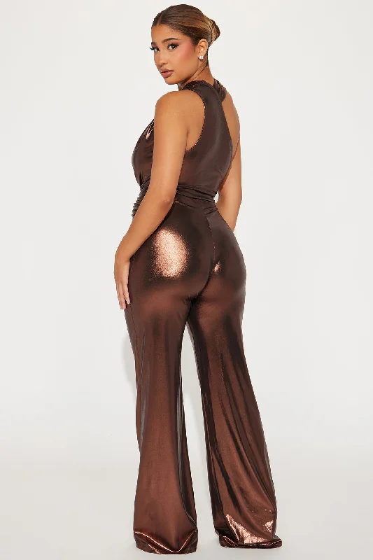 Delilah Metallic Jumpsuit  - Bronze