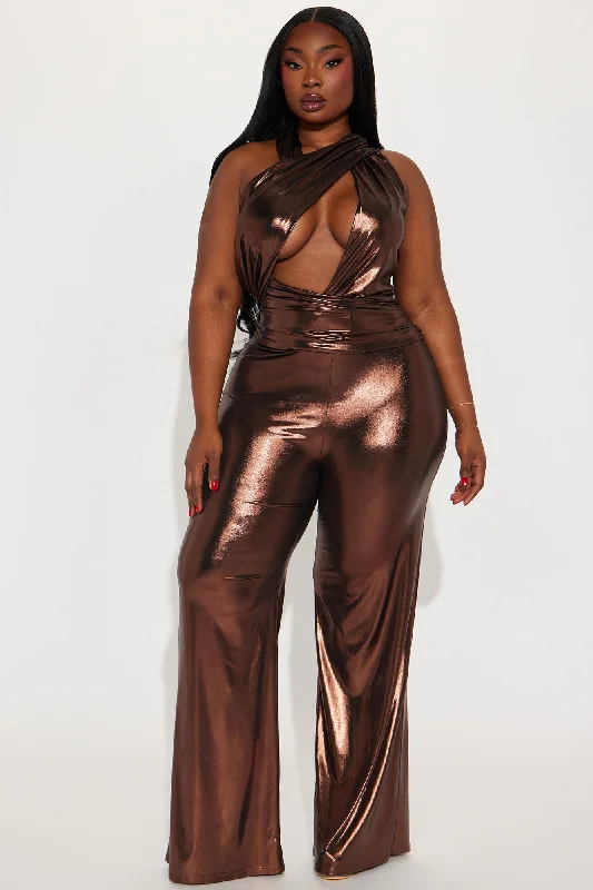 Delilah Metallic Jumpsuit  - Bronze