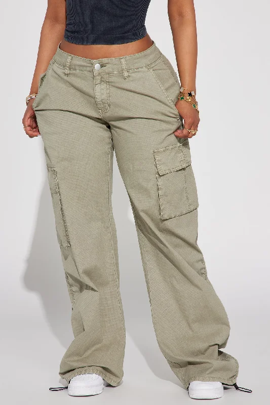 Don't Stop Me Ripstop Cargo Pant - Sage