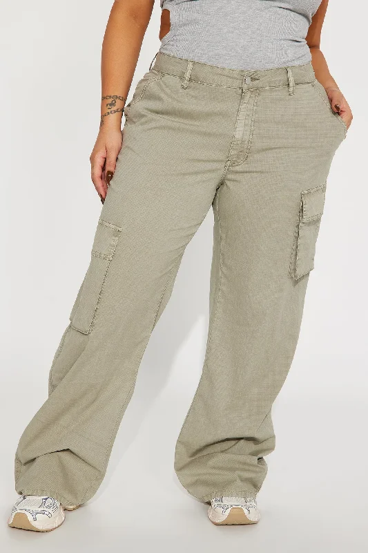 Don't Stop Me Ripstop Cargo Pant - Sage