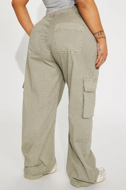 Don't Stop Me Ripstop Cargo Pant - Sage