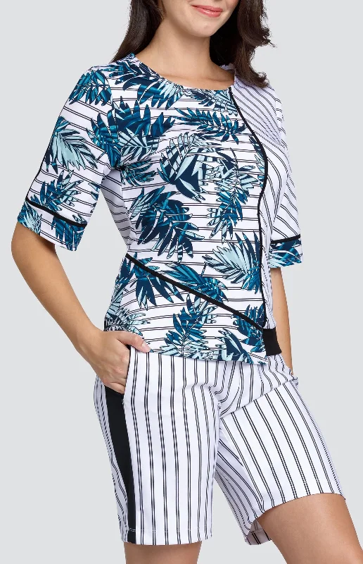 Enilda Top - Striped Palm - FINAL SALE