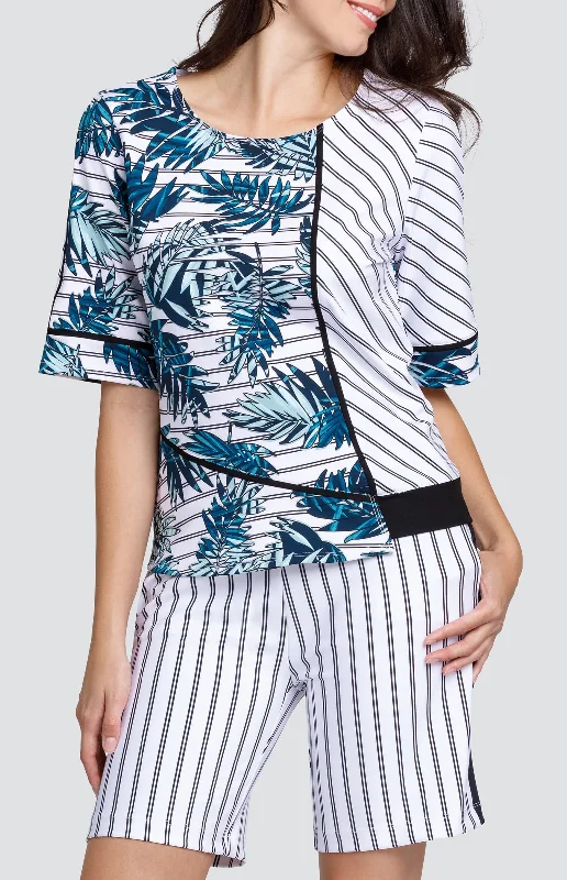 Enilda Top - Striped Palm - FINAL SALE