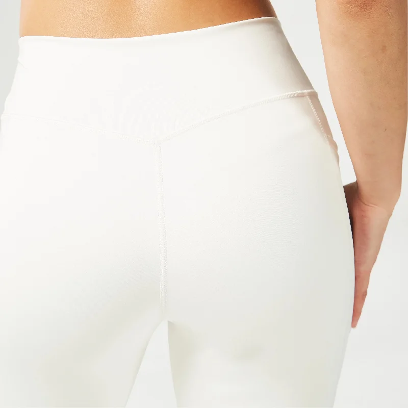 Essential Mid-Rise Double Layered Leggings 27"" - Pearl White