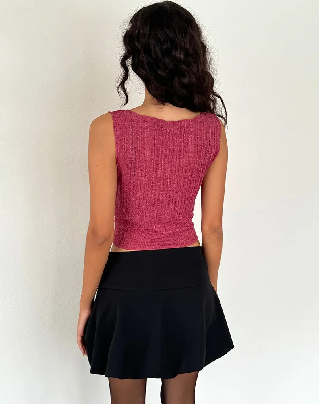 Etta Vest Top in Burgundy