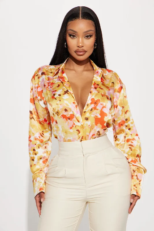 Everything I Need Satin Shirt - Multi Color