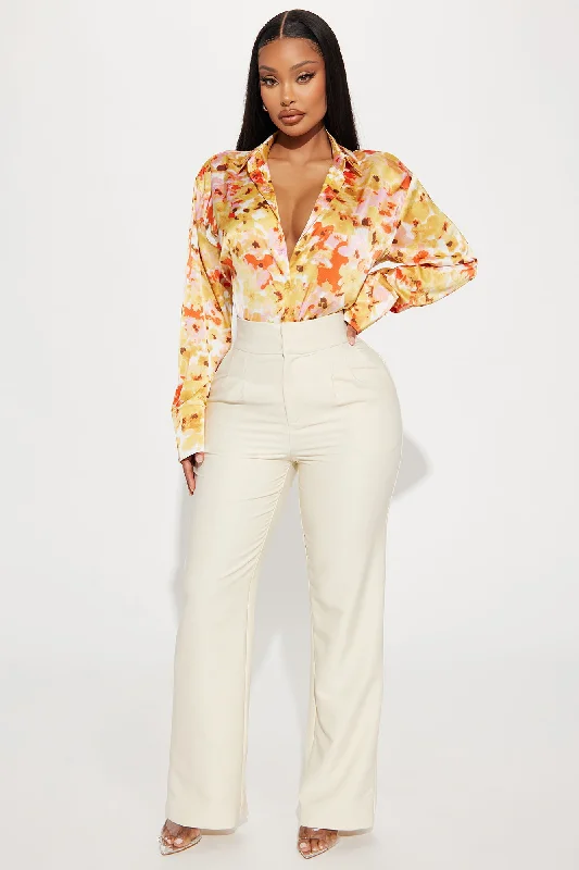 Everything I Need Satin Shirt - Multi Color